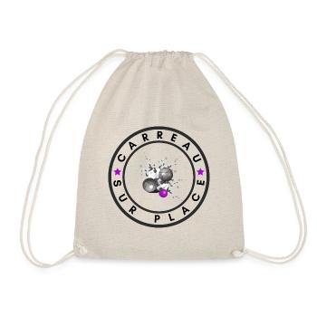 boule logo carreau sur place lila - Turnbeutel - Natur - Vorne