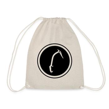 Climbing equipment ice axe - Drawstring Bag - nature - Front