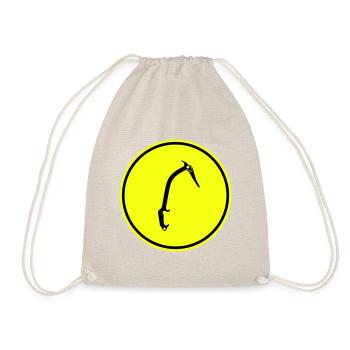 Climbing equipment ice axe - Drawstring Bag - nature - Front
