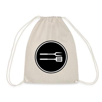 Grill tongs Grill Symbol - Drawstring Bag - nature - Front