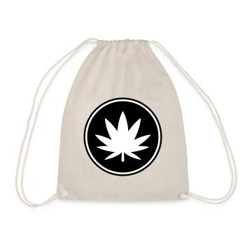 Hemp Leaf Icon - Drawstring Bag - nature - Front