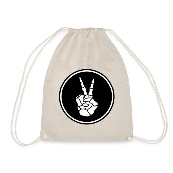 Hand frieden skelett - Turnbeutel - Natur - Vorne