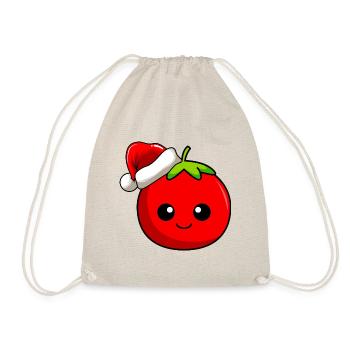Tomate Weihnachten Comic Xmas - Turnbeutel - Natur - Vorne
