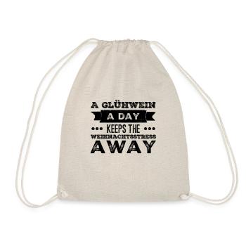 Funny Denglisch saying: Christmas & mulled wine - Drawstring Bag - nature - Front