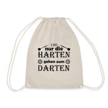 Dart Sprüche Nur die Harten gehen zum Darten - Turnbeutel - Natur - Vorne
