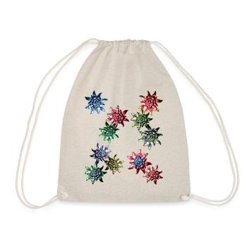 Trachtendesign mit buntem Edelweiss / - Turnbeutel - Natur - Vorne