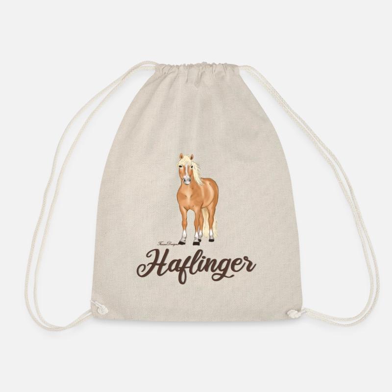 Haflinger mit dunkler Schrift - Turnbeutel - Natur