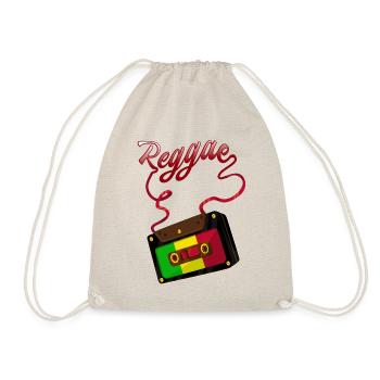 Reggae Tape Cassette Retro Music Motif - Drawstring Bag - nature - Front