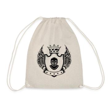 Knight Helmet Coat of Arms - Drawstring Bag - nature - Front