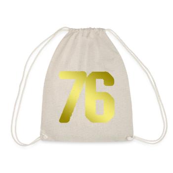 76 Zahl Trikot - Turnbeutel - Natur - Vorne