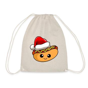 Hotdog Weihnachten Comic Xmas - Turnbeutel - Natur - Vorne