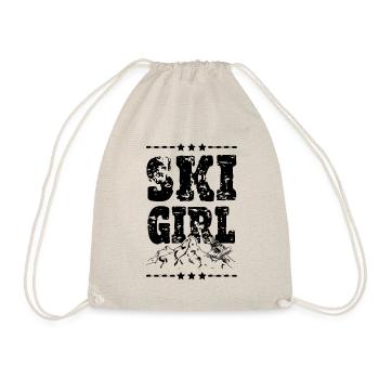 Ski Girl - Drawstring Bag - nature - Front