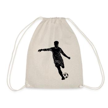 Fußball Silhouette - Turnbeutel - Natur - Vorne