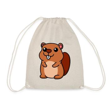 Beaver Comic Animal - Drawstring Bag - nature - Front