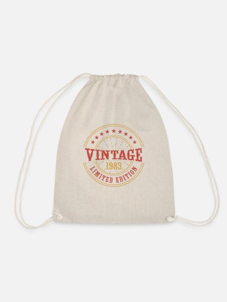 Vintage 1983 Vintage Jubiläum Geschenkidee 1983 - Turnbeutel - Natur