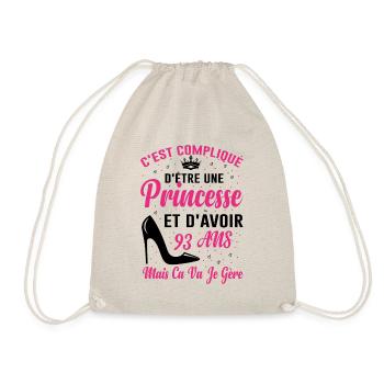 Princesse 93 Ans Idée Cadeau Anniversaire Amour - Sac de sport léger - nature - Devant