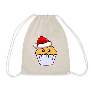 Muffin Weihnachten Comic Xmas - Turnbeutel - Natur - Vorne