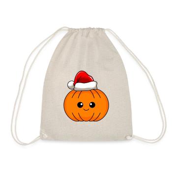 Kürbis Weihnachten Comic Xmas - Turnbeutel - Natur - Vorne