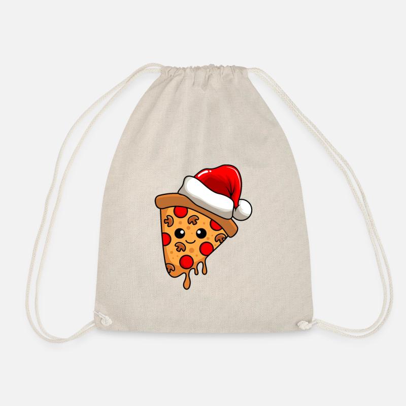 Pizza Weihnachten Comic Xmas - Turnbeutel - Natur
