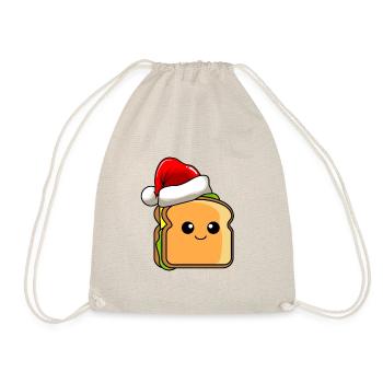 Sandwich Weihnachten Comic Xmas - Turnbeutel - Natur - Vorne