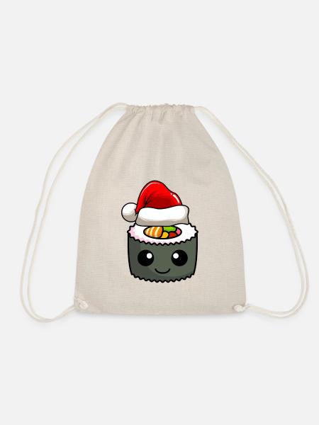 Sushi Weihnachten Comic Xmas - Turnbeutel - Natur