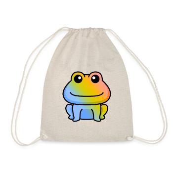 Frosch Comic Tier - Turnbeutel - Natur - Vorne