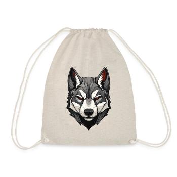 Husky Hund Portrait - Turnbeutel - Natur - Vorne