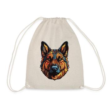 Schäferhund Hund Portrait - Turnbeutel - Natur - Vorne