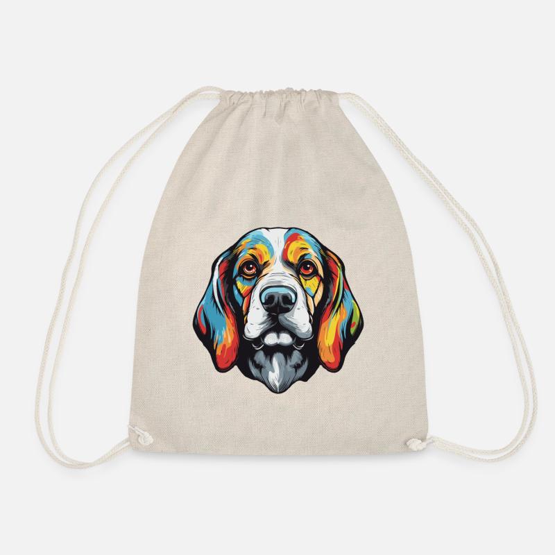 Beagle Hund Portrait - Turnbeutel - Natur