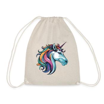 Einhorn Portrait - Turnbeutel - Natur - Vorne