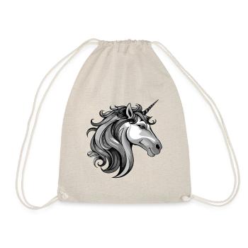 Einhorn Portrait - Turnbeutel - Natur - Vorne