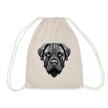 Mastiff Hund Portrait - Turnbeutel - Natur - Vorne