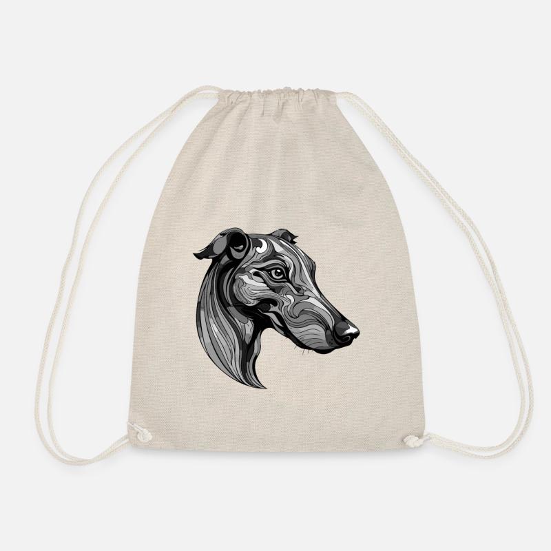 Greyhound Hund Portrait - Turnbeutel - Natur