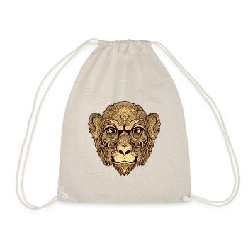 Monkey Head Animal - Drawstring Bag - nature - Front