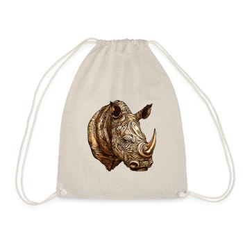 Rhinoceros Head Animal - Drawstring Bag - nature - Front