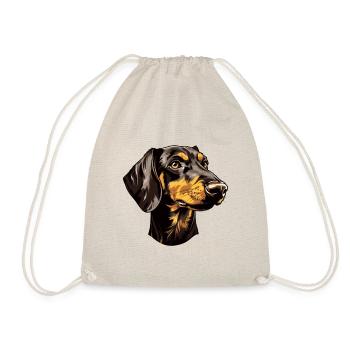 Dachshund Hund Kopf Dackel - Turnbeutel - Natur - Vorne