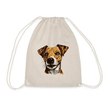 Jack Russel Terrier Hund Kopf - Turnbeutel - Natur - Vorne