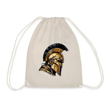 Spartan Helmet Gladiator Sparta Warrior - Drawstring Bag - nature - Front