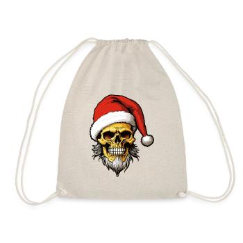 Weihnachtsmann Totenkopf Weihnachten - Turnbeutel - Natur - Vorne