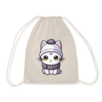 Cat Winter Comic - Drawstring Bag - nature - Front