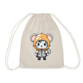 Mouse Winter Comic - Drawstring Bag - nature - Front