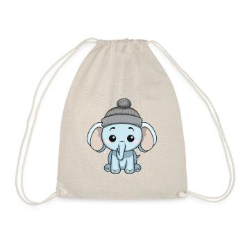 Elephant Winter Comic - Drawstring Bag - nature - Front