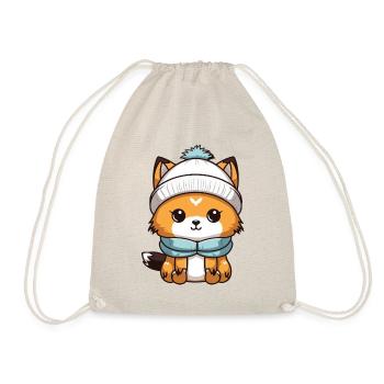 Fuchs Winter Comic - Turnbeutel - Natur - Vorne