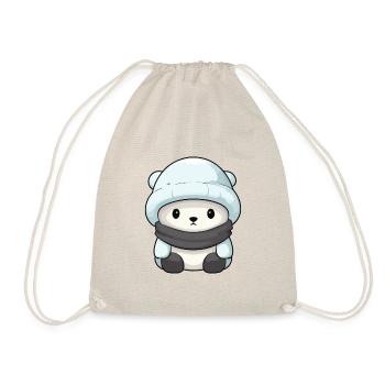 Polar Bear Winter Polar Bear Animal Comic - Drawstring Bag - nature - Front