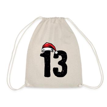 13 Zahl Weihnachten - Turnbeutel - Natur - Vorne