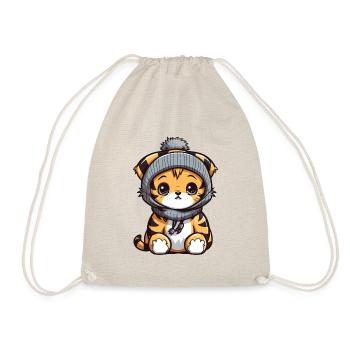 Tiger Winter Animal Baby Comic - Drawstring Bag - nature - Front