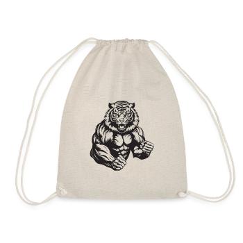 Tiger Bodybuilding Muskeln Workout Gym - Turnbeutel - Natur - Vorne