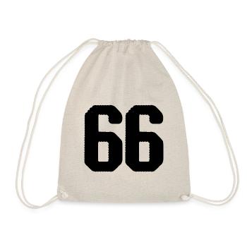 66 Zahl Trikot - Turnbeutel - Natur - Vorne