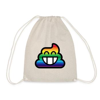 Emoticon Rainbow Poop Stinkfingers - Drawstring Bag - nature - Front