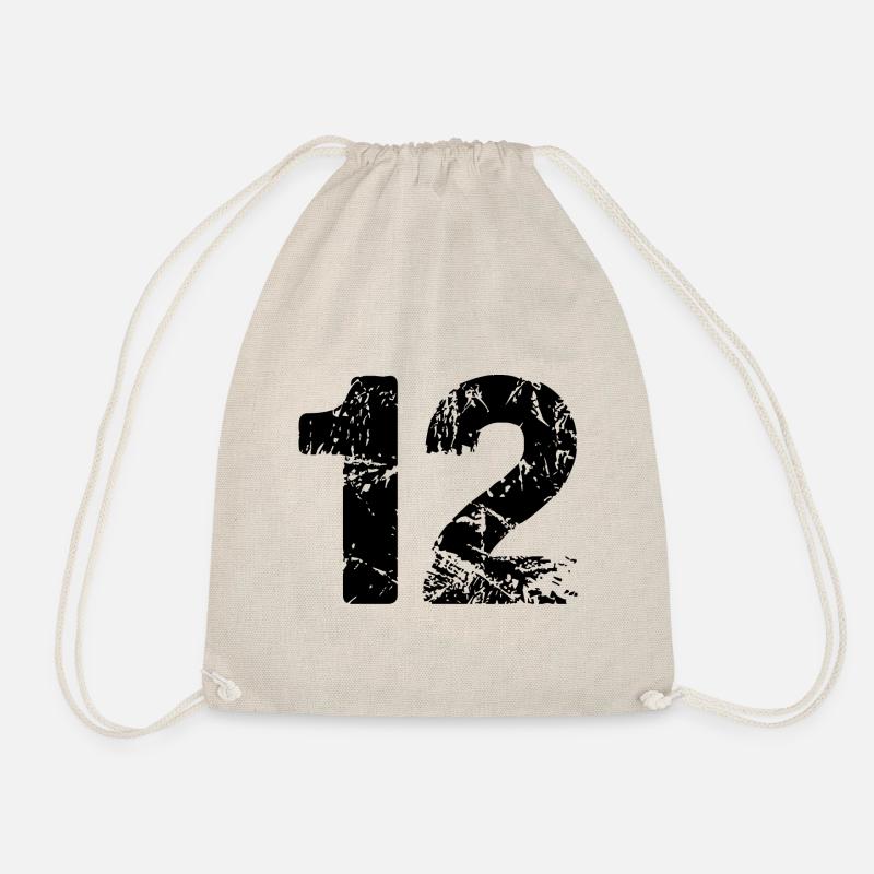 12 number jersey - Drawstring Bag - nature